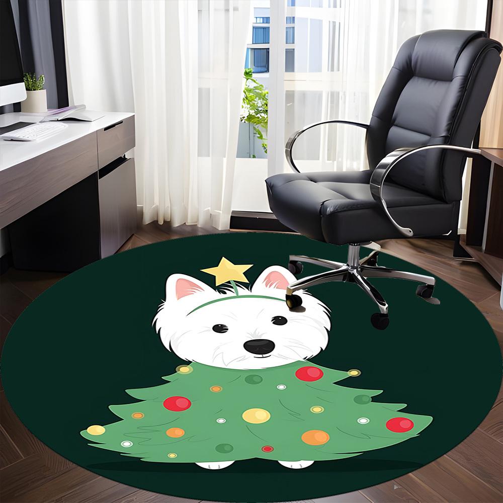 1pc Pup Tree Office Round Area Rug, Under Office Chairs Bedroom Living Room Home Decor, Room Deco