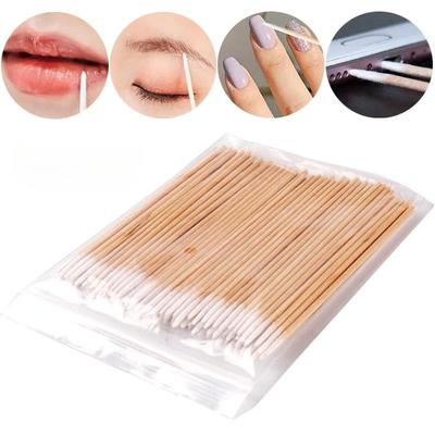 1 Bag Wood Cotton Buds Tips Disposable Micro Cotton Swabs Makeup Ears Cleaning Sticks Cosmetic Nails Eyelash Extension Tools