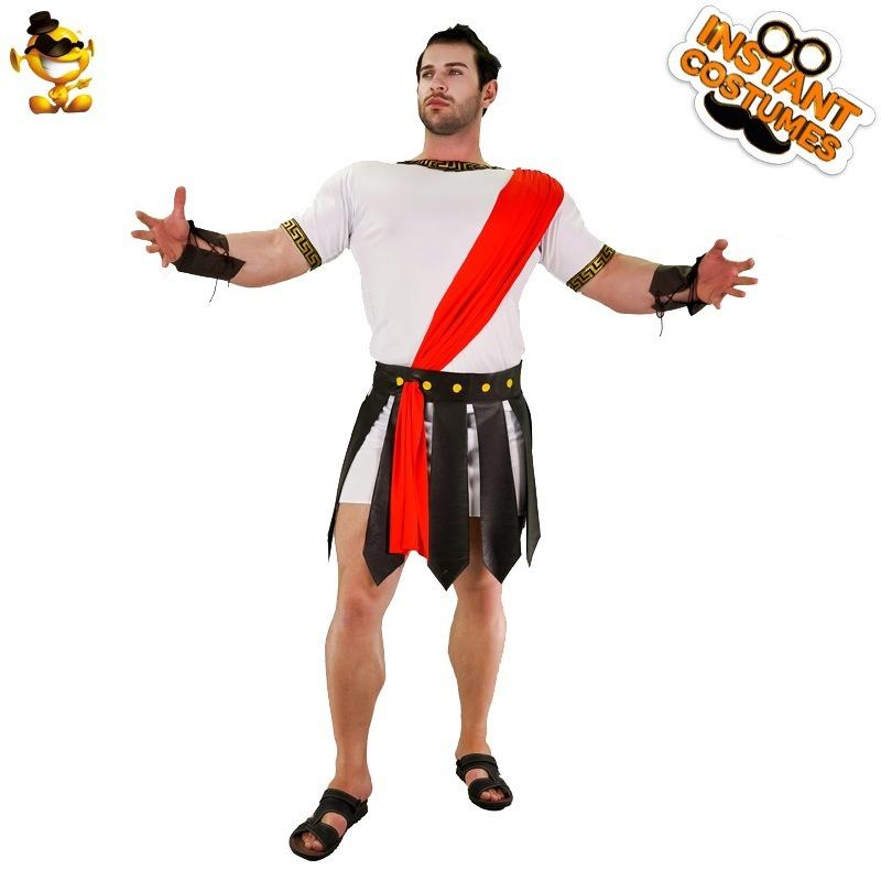 Halloween Adult Men's Samurai Cosplay Party Costume, Big Boy Roman Gladiator Stage Costume