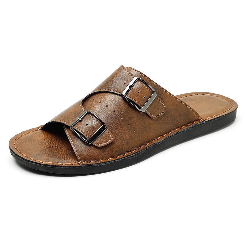 2026 Men s Trendy Korean Style Non-slip Single Strap Beach Sandals 46
