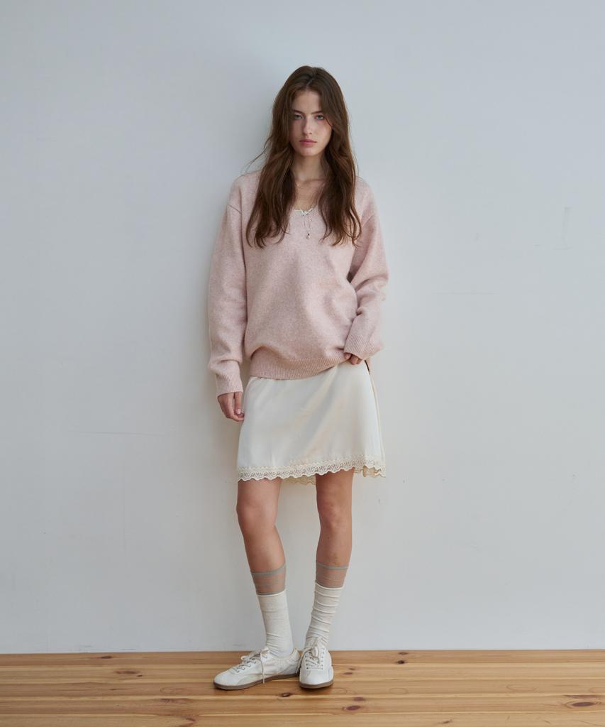 KEYAMO Plump V-Neck Knit_Muted Rose