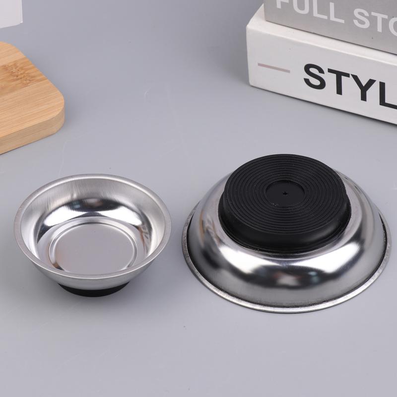 Circular Magnetic Parts Bowl 3"/4"/6" Magnetic Tray Screw Storage Tray Stainless Steel Tools Tray For Auto Suction Pad Tools