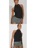 Summer Sleeveless Halter Strap Backless Crop Top for Women