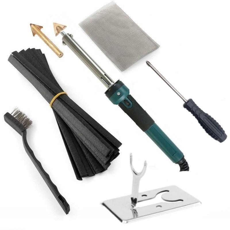 Plastic Welder & Smoothing Tool Kit for Car Bumper Repair with Welding Nails and Crack Repair Spatula.
