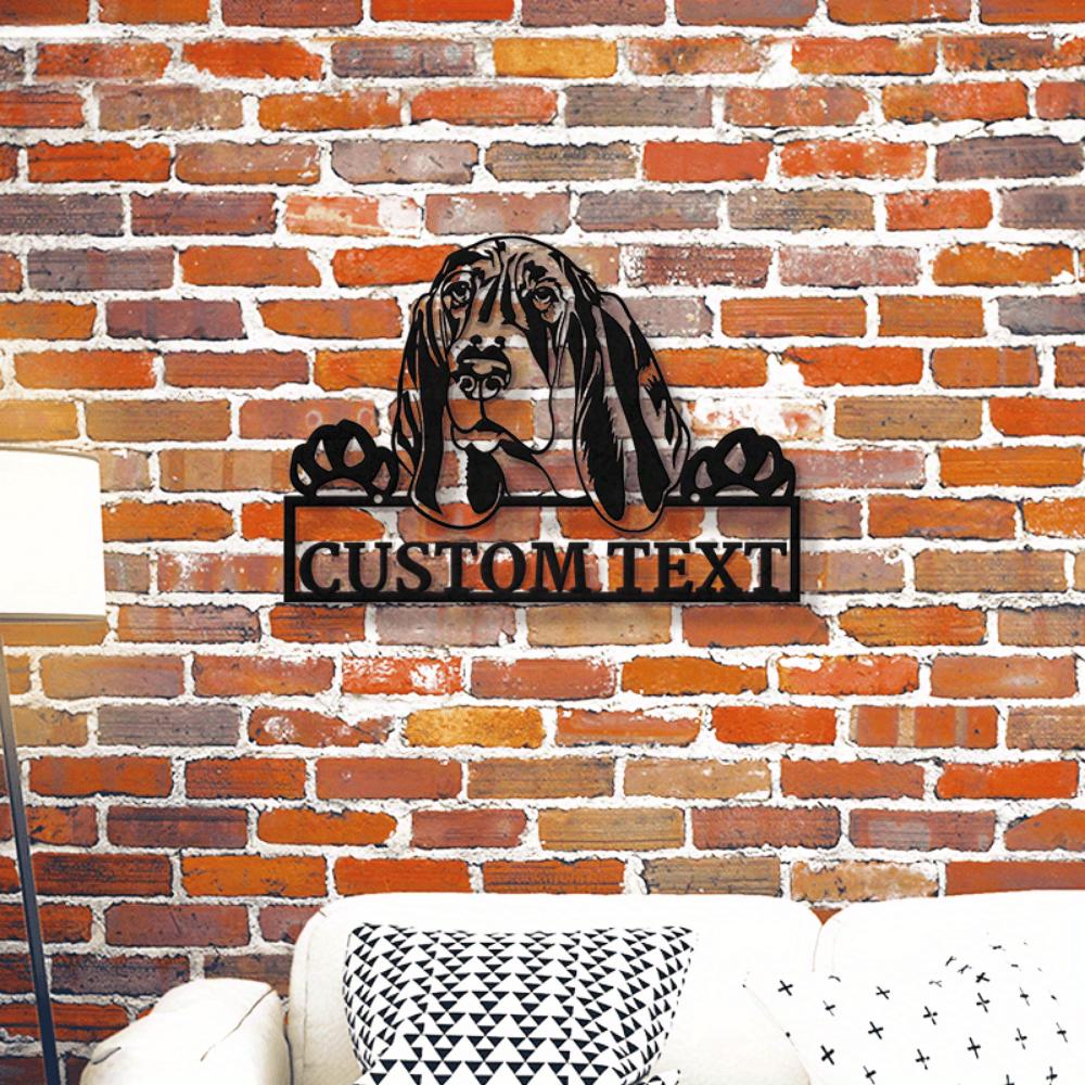 Metal Wall Art Sign Basset Hound Dog Lovers Gift Custom Text Home Decor