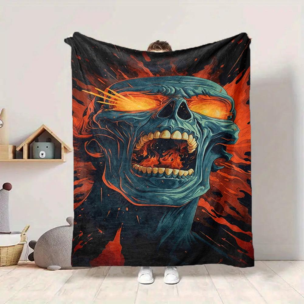 1pc Hellfire Blanket, Lightweight Flannel Throw Blanket For Sofa, Bed, Travel, Camping, Living Room, Office, Couch, Chair, And Bed