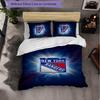 New York Rangers Vzor Mikrovlákno 3dílná Sada Povlečení Dekorativní Sada Povlaků na Peřinu Pro Ložnici Domácí Použití