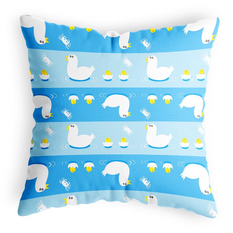 Small Fresh Pillowcase Multi-color Cartoon Cute Children's Chair Cushion Cover Square Dopamine Velvet Pillowcase