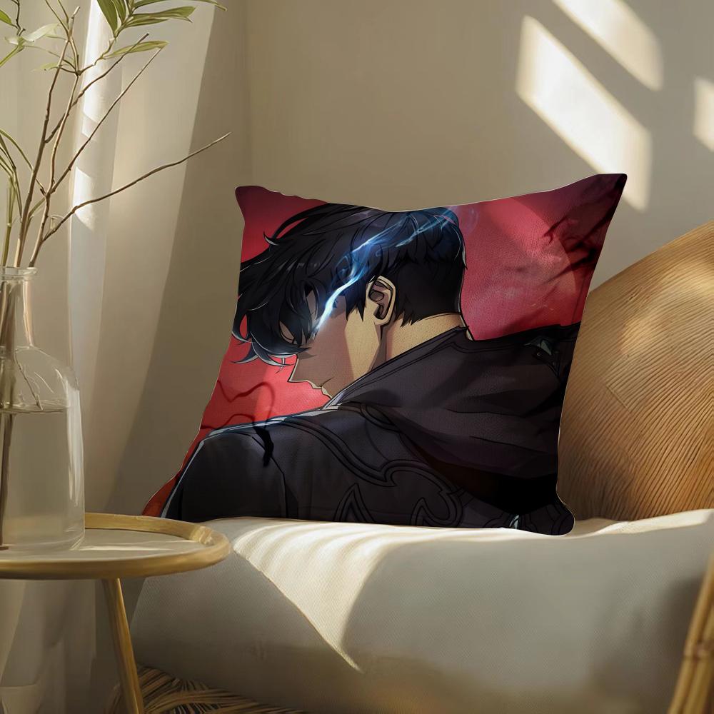 Animes-Sololeveling-Spillow Pillow Case Pillowcase, Double-Sided Printed, Sofa Cushion, Bedroom Headboard
