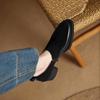 Krazing Pot Suede Autumn Winter Shoes Chunky Heels Size 43 Size 42 Round Toe Slip On Deep Mouth Retro Fashion Pumps