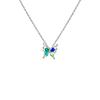 Color Zircon Butterfly Necklace, Female Tide Temperament Versatile, High-End Light Luxury, Niche Design Sense Collarbone Chain