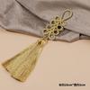 1pcs Vintage Chinese Knot Buttons Gold Lace Trim Clasps for Cheongsam Decor, Dance Dress, DIY Sewing Accessory