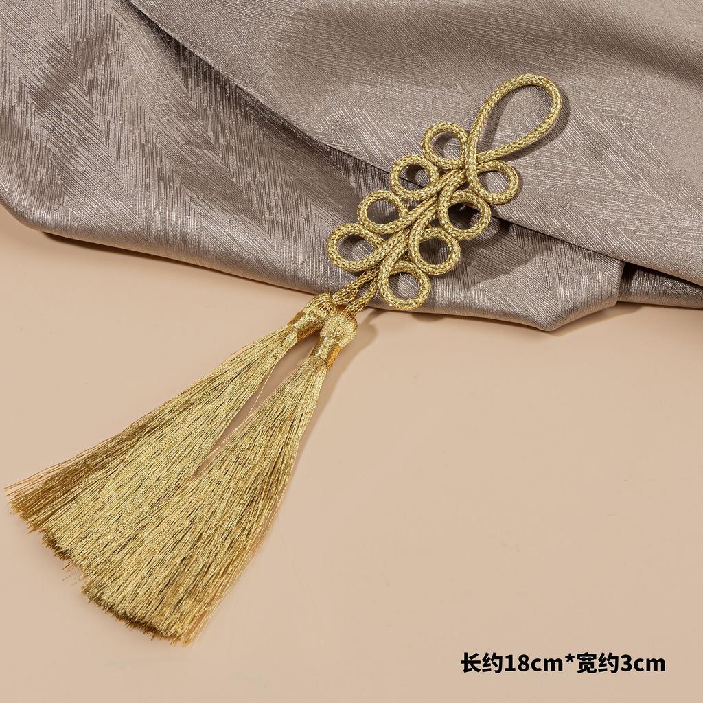 1pcs Vintage Chinese Knot Buttons Gold Lace Trim Clasps for Cheongsam Decor, Dance Dress, DIY Sewing Accessory