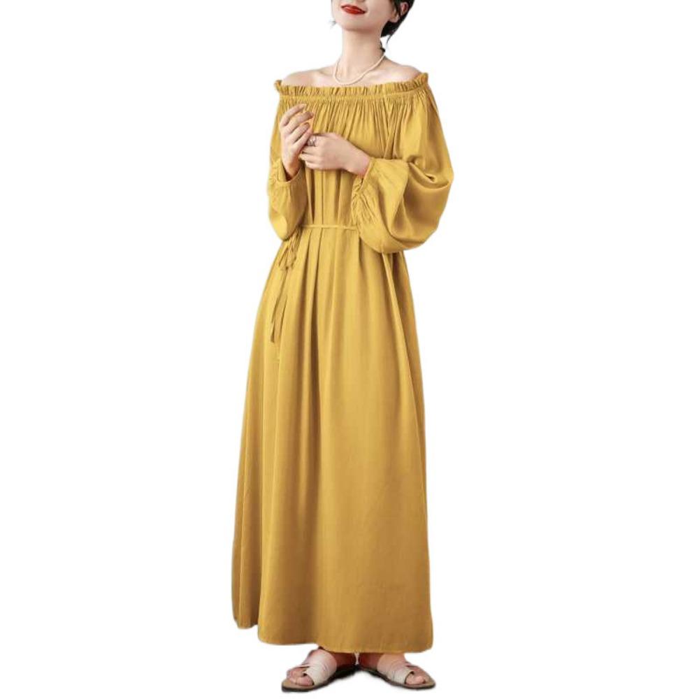 Round Neck Loose Long Dress