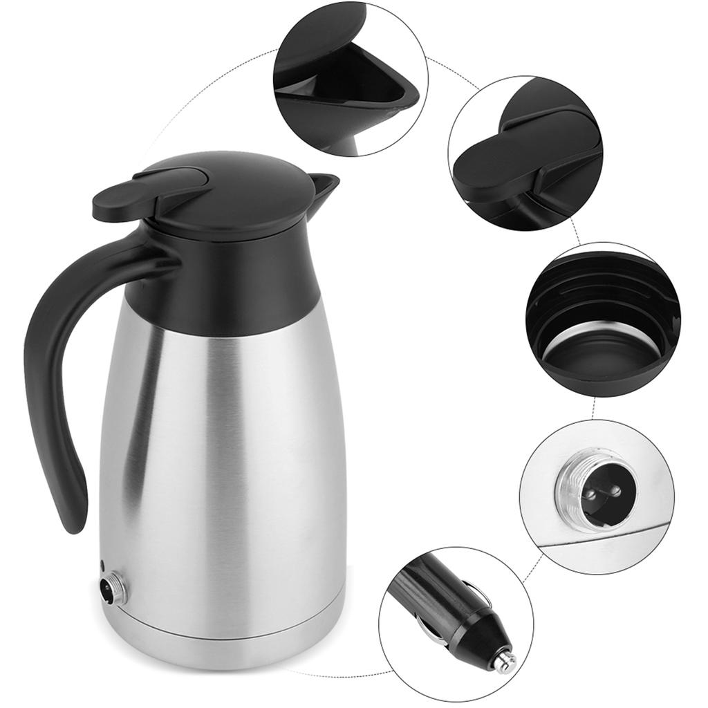 12V 1000ml Stainless Steel Car Automobile Electric Heating Kettle Portable Water Cup