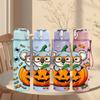 1PC Koala Pumpkin Halloween Combine 750ml Color Plastic Sports Water Bottle Leakproof Flip Straw Lid Suitable for Sports Office Home Use