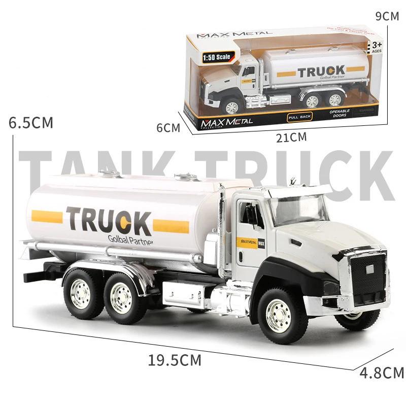 New 1:50 Car Toy Truck Model Pull Back Alloy Diecast Vehicle Fire Military Engineering Garbage Trucks Toys For Children's Gift