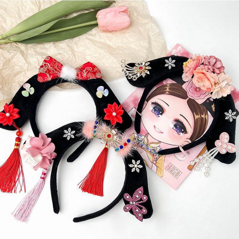 Ancient Chinese Princess Hairband Hair Hoop Vintage Cute Headband Headwear Children Girls Baby Performance Headband Hairpin