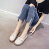 Women's White Cowhide Leather Casual Shoes - Spring/Summer 2025, Soft Jelly Sole, Flat Design