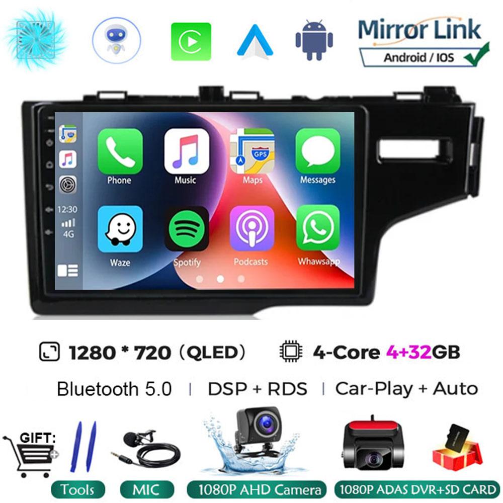 9'' Android 14 Car Radio for Honda Fit Jazz 2013 2014 2016 2018 GPS Navigation Stereo Multimedia Video Player Screen Head Unit