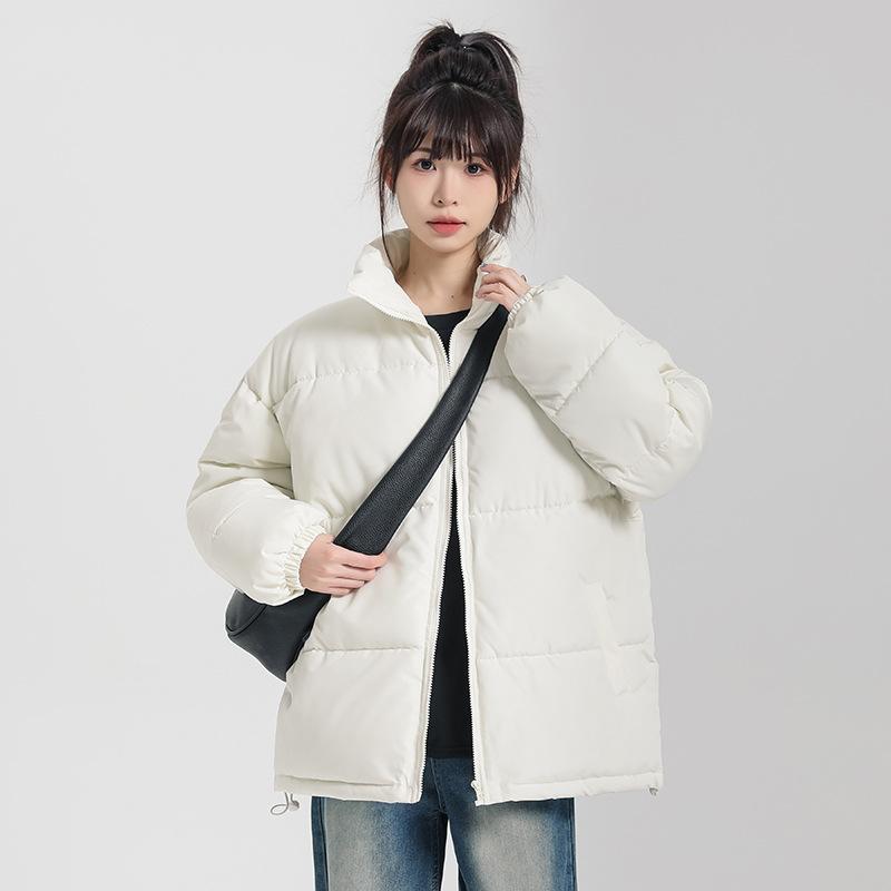 

Осенне-зимняя трансграничная женская одежда городской кэжуал пуховик на хлопковой подкладке простая спортивная куртка хлопковая куртка XXL белый