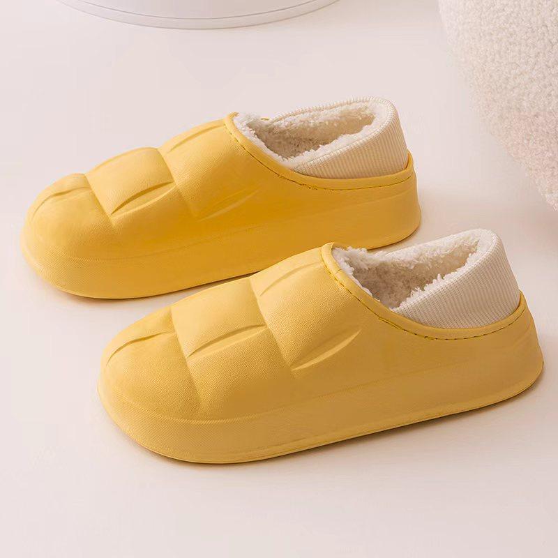 Qidashun's New Autumn and Winter Cotton Slippers, Indoor and Outdoor Waterproof Cotton Shoes To Keep Warm, Couple Thickened EVA Cotton Mop