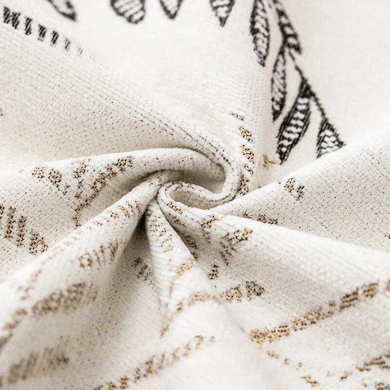 Chenille Sofabezug Weidenblatt-Jacquard Rutschfeste Sofabezüge Wohnzimmer L-Form Couch Überwürfe Sofamatte Massivholz Couchmatte