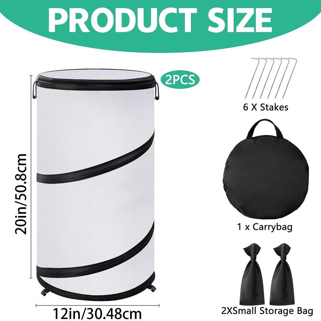 Frost Cloths For Outdoor Plants Pop Shade Protector 2 Pieces Foldable Breathable Round Winter Plant Protector 20x12in For