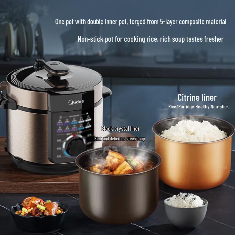 Midea Smart 5L Electric Pressure Cooker CN plug (adapter included)