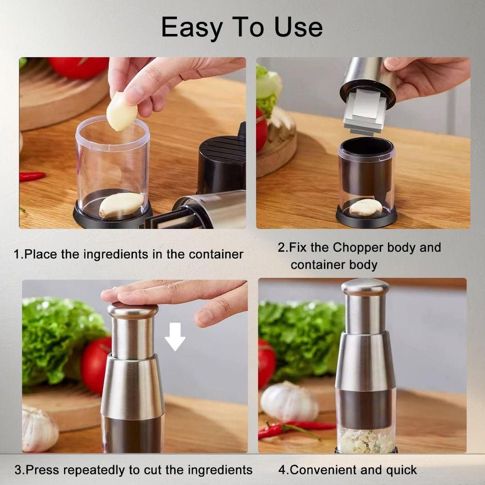 Multi-functional Garlic Presser Manual Pressed Vegetable Slicer Onion Chopper  Ingredients Mixer