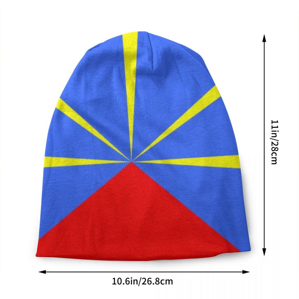 Custom 974 Reunion Island Flag Skullies Beanies Caps Unisex Winter Knitting Hat Reunionese Proud Bonnet Hats Outdoor Ski Cap