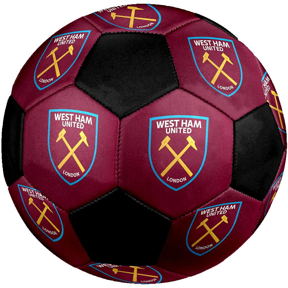 SIZE 5 West Ham United FC Soccer Ball Colorful All Ages Machine Stitched PVC Competition Ready Durable High-Bounce