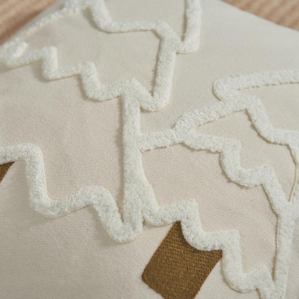 Cross-Border Christmas Tree Embroidered Canvas Pillowcases with Tassels for Sofa Decoration