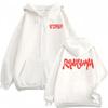Rawayana Donde Es El After Album Logo Reißverschluss Kapuzenpullover Herren Hip Hop High Street Sweatshirt Jacke Lässig Fleece Reißverschluss Kapuzenpullover Mantel