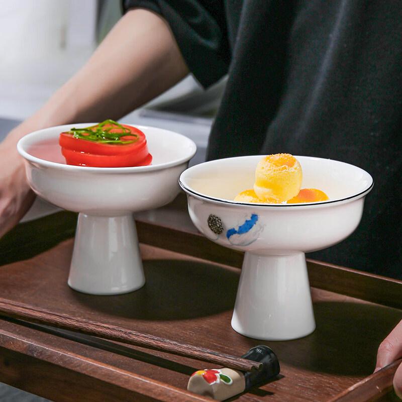 Nordic Ceramic High-Footed Fruit & Snack Plate