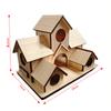 Multiple Entries Wooden Bird House Handcrafted Cedar with Arch Porch for Parakeets Finches Blue Jays Outdoor Sanctuary Decor