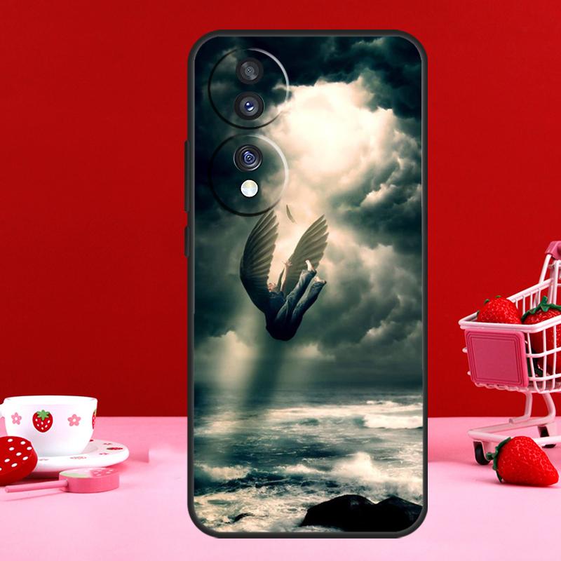 Angel Wings Painting Case For Honor Magic 6 5 Pro 50 70 90 Lite X6 X7 X8 X9 X6a X7a X8a X9a X8b X9b Back Cover
