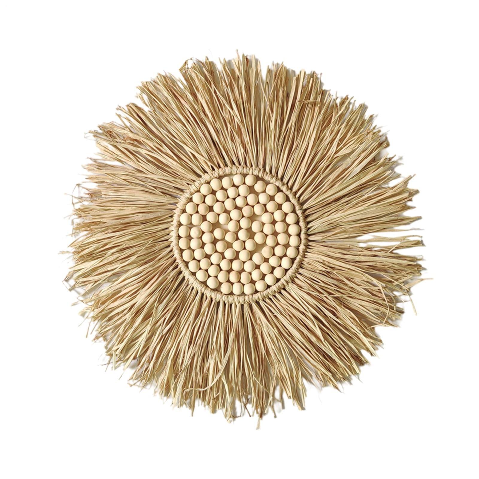 

Настенные подвески Лафия - Богемное зеркало Лафия, Большая настенная корзина, Подарок для украшения дома, Плетеная вручную богемная настенная корзина, Морские водоросли и корзина One Size