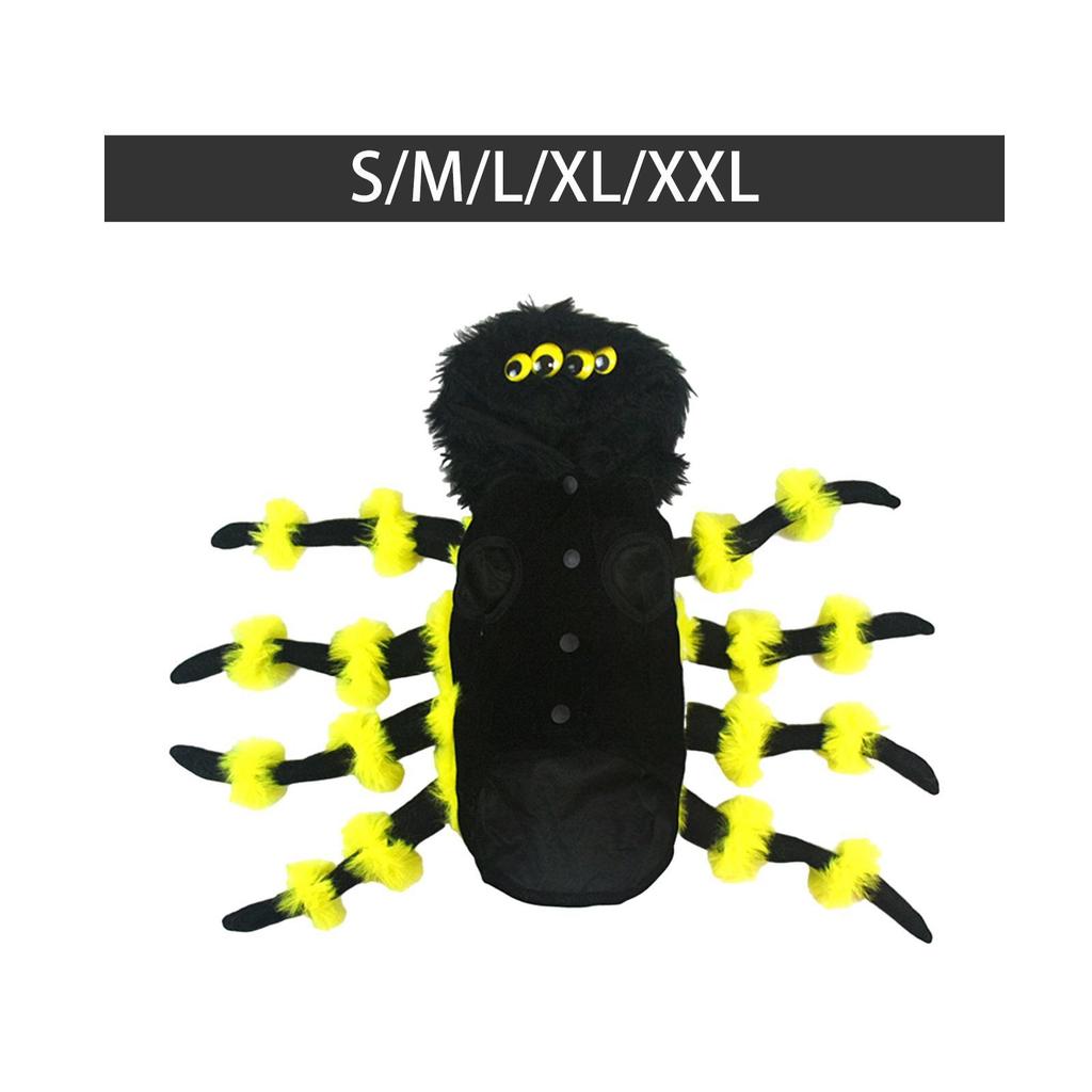 Dog Cat Spider Costume Movable Eyeballs Spider Pets Outfit Accessory Pet Costume