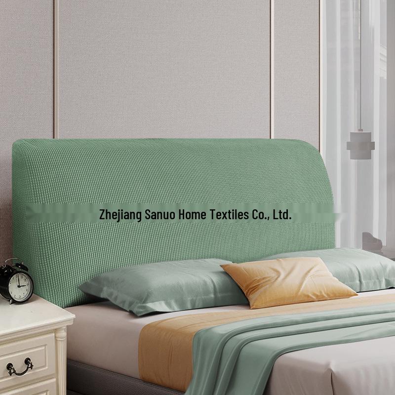 Nordic Style Elastic Bed Head Cover - Full, Removable, Washable, Solid Color, Soft, Dust-Proof Cover
