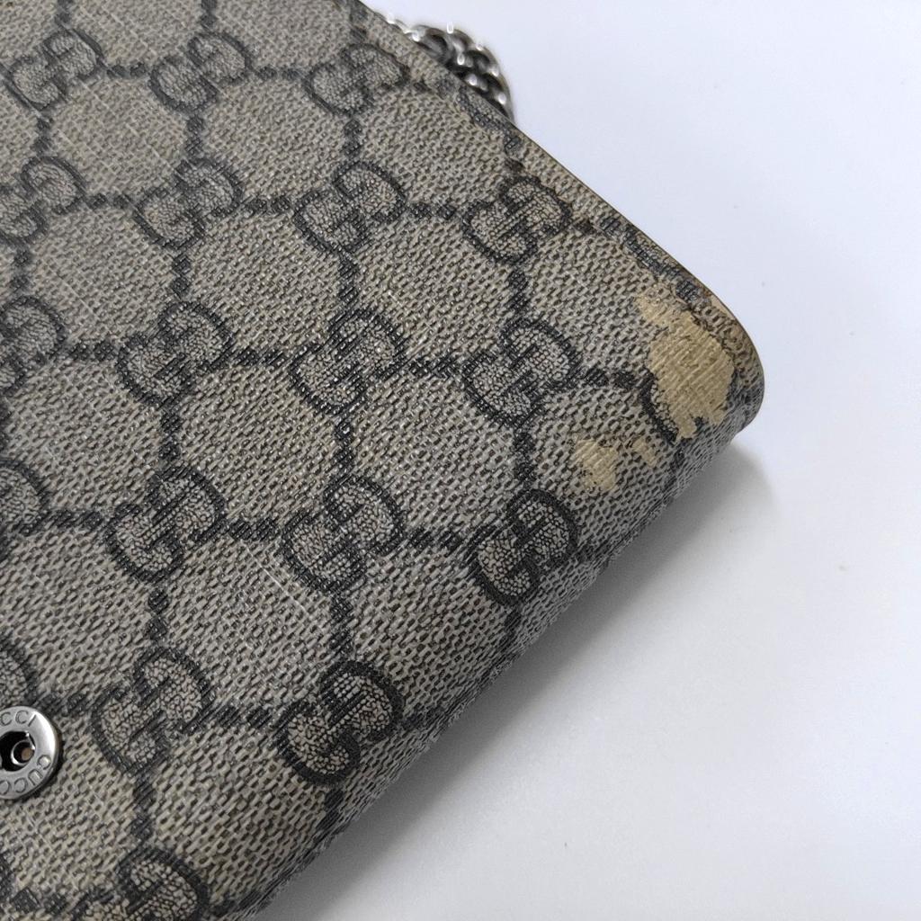 [Pre-Owned] Dionysus Tiger Head Buckle Logo Beige Lining GG High-Quality Synthetic Canvas WOC Wallet Crossbody Shoulder Bag - Good #12QC9C