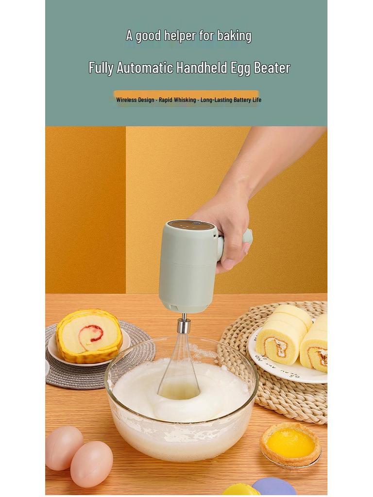 Wireless Rechargeable Handheld Egg Beater for Baking: Cream, Cake, & Egg White Frother Mixer