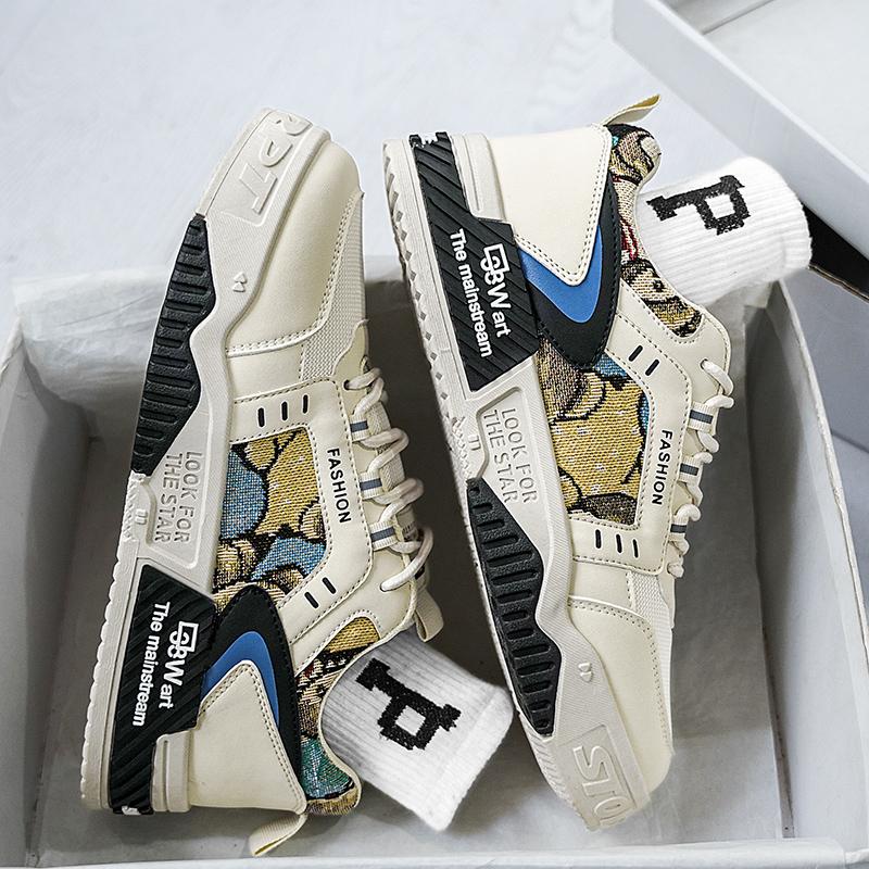 Fashion Men's Casual Sneakers Platform Shoes New Fashion Outdoor Man Running Shoes Tennis Training Shoe for Men Lace Up Vulcanized Shoes