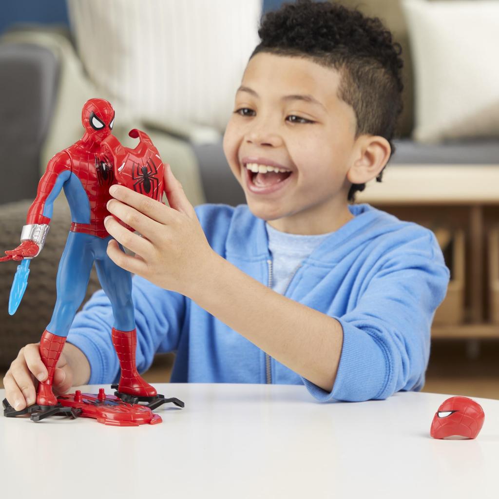 Hasbro Marvel Web Blast Action Figure with 11 Inches Superhero Ages F8841 Spider-Man Spider-Man Accessories, (27 Cm) Tall, Toy, 4+, (Authentic)