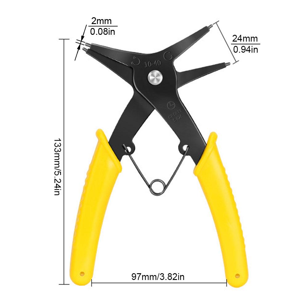 2 In 1 Circlip Plier Internal and External Ring Remover Crimp Tool Multifunctional Retaining Snap Ring Plier Hand Tool