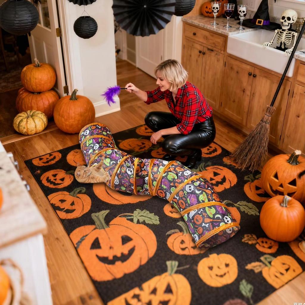 Halloween Pet Tunnel Large Foldable Play Tube Toy