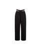 Gillaakaibeu Cut-Out Double Waist Sweat Pants_Black