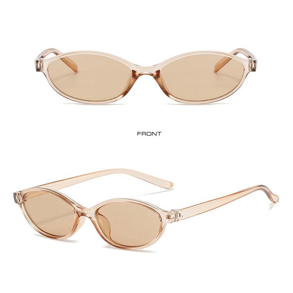 Eye Sunglasses Anti-Glare Narrow Frame Sunglasses Retro Oval Sunglasses Uv400 For Punk Fashion Beach Daytime Wear