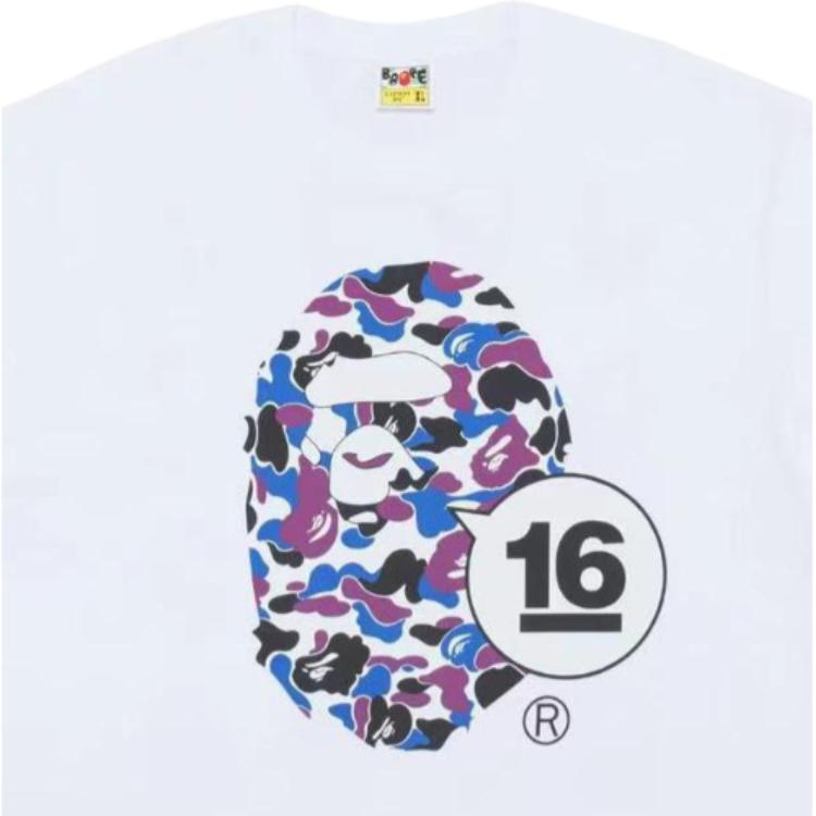 A BATHING APE Head T-Shirts Men's Crew Neck Moderate 1122-110-008