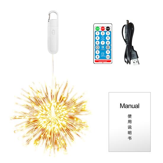 LED Fairy Lights Remote Control Dimmable Multiple Lighting Modes Rechargeable